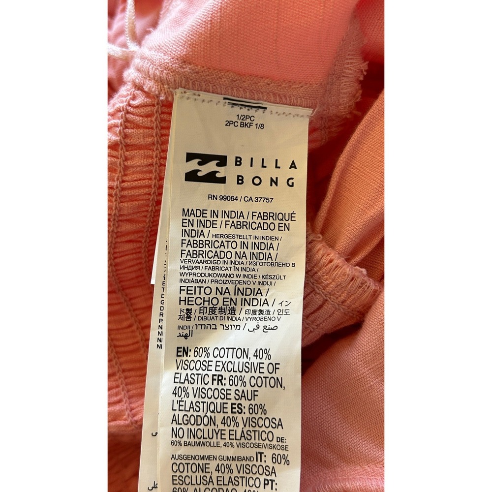 Billabong Maxi Dress Size M Pink Tiered Flutter Sleeve Smocked Boho Baby Shower - Picture 6 of 8